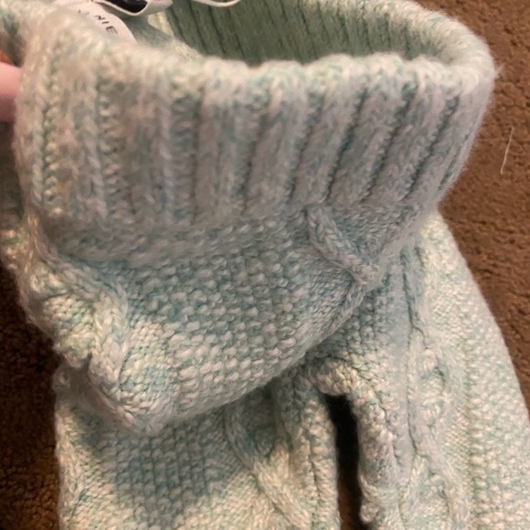 Janie & Jack Unisex Winter Cable Knit Sweater Mint Green Leggings - Picture 8 of 13